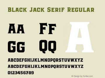 blackjack regular font|black jack serif font.